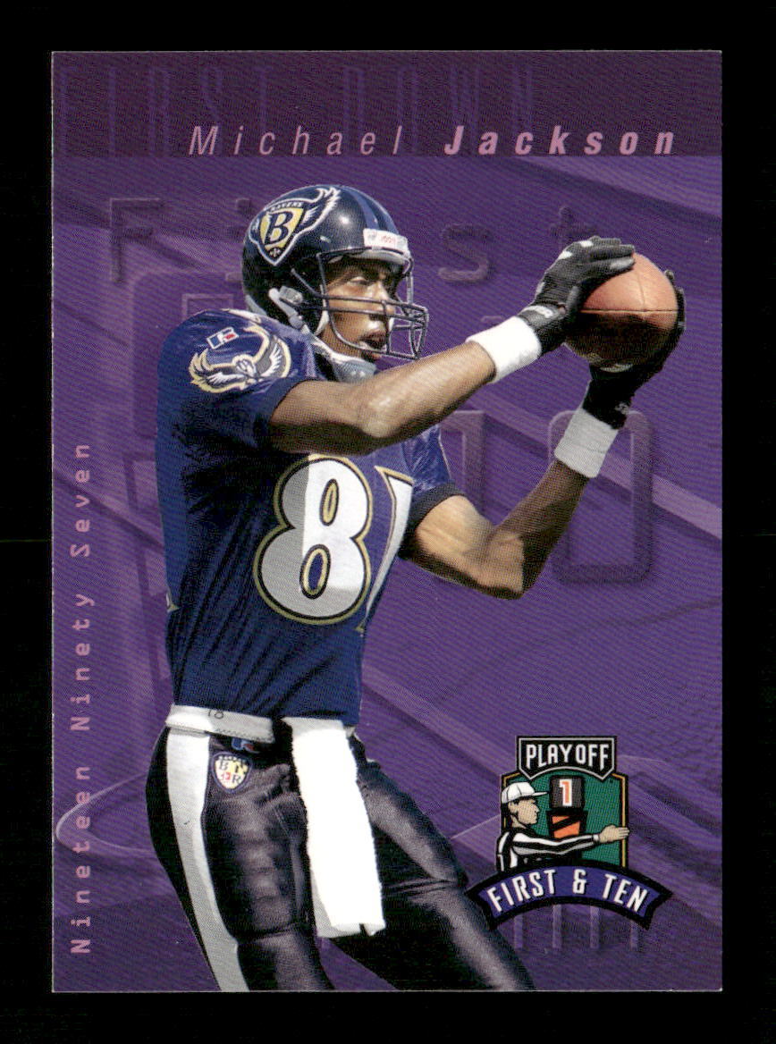 Michael Jackson 1997 Playoff First & Ten #155 Baltimore Ravens NFL