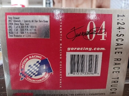 Camión Tony Stewart 2004 Sara Evans Acxiom Silverado 1/24 acción diecast  Foto 4 de 4