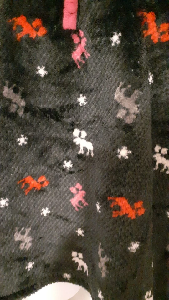 Pantalones de pijama Muk Luks negros salón dormir reno mediano 32-36"  Foto 3 de 4