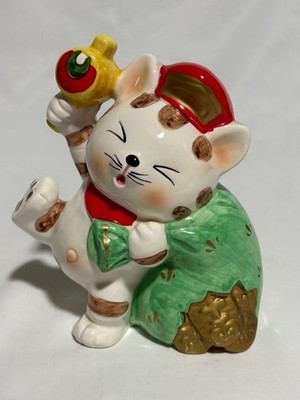 Kato Kogei Santa Maneki Neko Coin Bank Vintage Collectible Rare Excellent