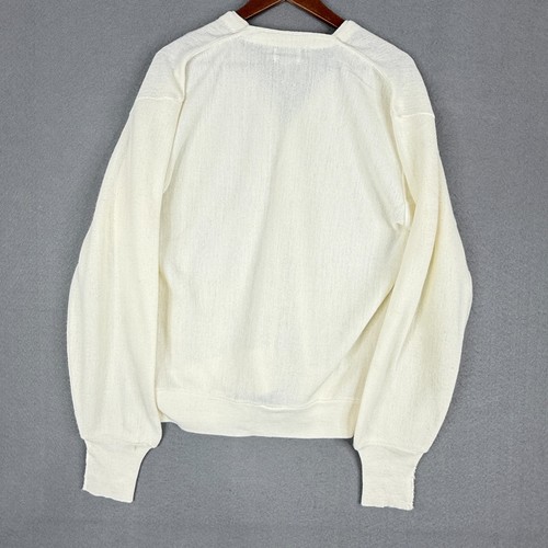 Vintage Izod Lacoste Strickjacke Pullover Herren Medium Elfenbein Alligator Hergestellt in den USA * - Bild 13 von 14