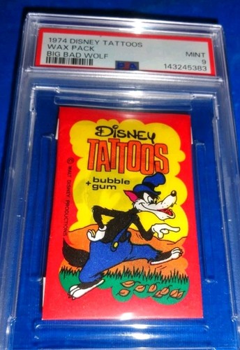 1974 Disney Tattoos Wax Pack - Big Bad Wolf PSA 9 MINT!