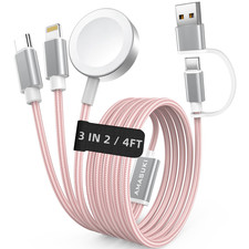 3-in-2 USB C Cable for iPhone Apple Watch Charger Travel Essentials