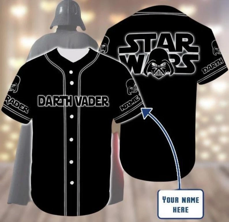 Custom Darth Vader Base Jersey, Star Wars Jersey Shirt, Disney Matching Jersey