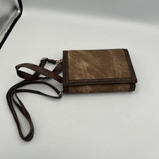 Montana West Crossbody Brown Wallet/ Purse Leather Accents - 2 Straps EUC
