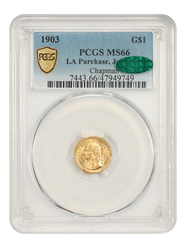 1903 G$1 LA Purchase Jefferson PCGS/CAC MS66 ex: Chapman