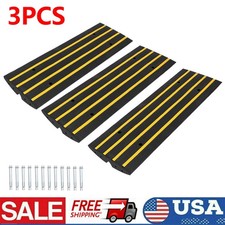3PCS 48" Driveway Ramp Heavy Duty Vehicle Curb Rubber Threshold Ramp Trucks