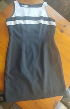 Dressbarn Black W/ White Top Sleeveless Dress Sz 12 Sleeveless
