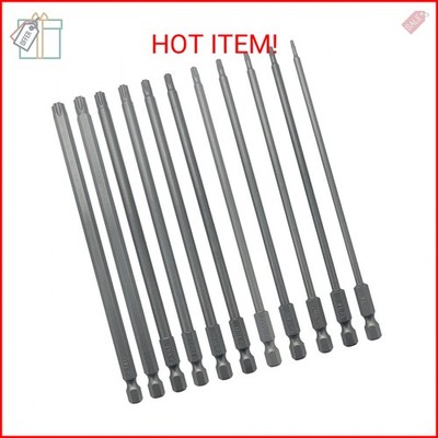 Sutekus 6'' Long Torx Bit Set 11 Piece Torx Head Screwdriver Bit Set with 1/4 Inc