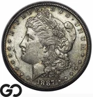 1887-S Morgan Silver Dollar Coin, Choice AU++/Unc Better Date