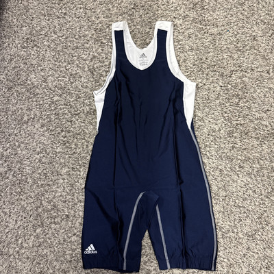 New without Tag Adidas Wrestling Singlet Navy and White Adult Small