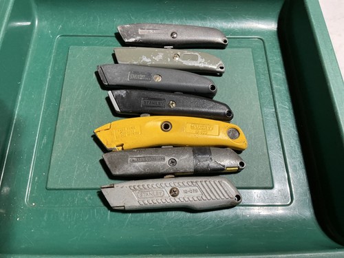 Vintage Mixed Used Lot of 7 Box Cutters /Utility Knives Four are Stanley