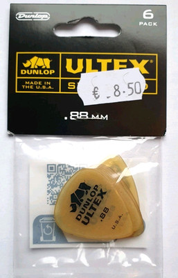 6 Dunlop 421P.88 Ultex Standard Picks Plektren Plektrum Hang Bag