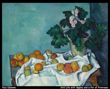 Paul Czanne Still Life with Apples and a Pot of Primroses O 1 Art Print Poster W