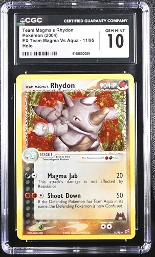 Team Magma's Rhydon graded CGC 10 for sale on eBay