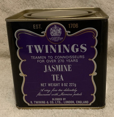 Twinings Jasmine Tea Tin Box (empty) 4x4x4 Made In England - GUC