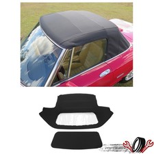 For Alfa Romeo Spider 1971-94 Convertible Soft Top Black Vinyl W Plastic Window For Alfa Romeo Spider 1971-94 Convertible Soft Top Black Vinyl W Plastic Window