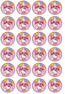 24 Muffin & Cupcake Aufleger Oblate-Fondant Hello Kitty CA 1