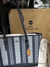Coach Large Mollie Tote In Blue GORGEOUS NEW