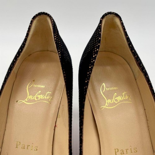 Christian Louboutin High Heels MISS GENA Black suede Used Gently Authentic JAPAN - Picture 3 of 12