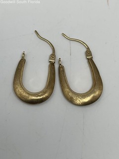 Gold 10K Earrings Women's (Stamped 10K Tested 10.21KT) Weight 0.5g