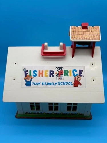 Vintage Fisher Price Little People #923 Play Family School House Almost Complete