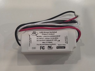 Ironsmith Lighting LED Driver LD021D-CA05042-M18F 21W 500mA Phase Dimming New