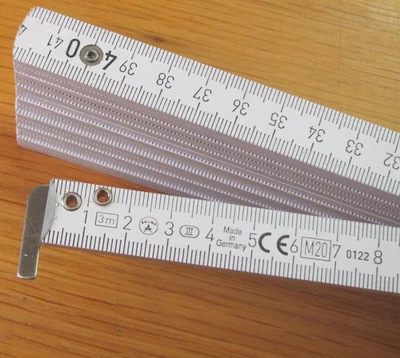 WERBEARTIKEL R. KAISER Maßstäbe ( Zollstock ) Holz 3 Meter mit angebauten Anschlaghaken 90 Grad