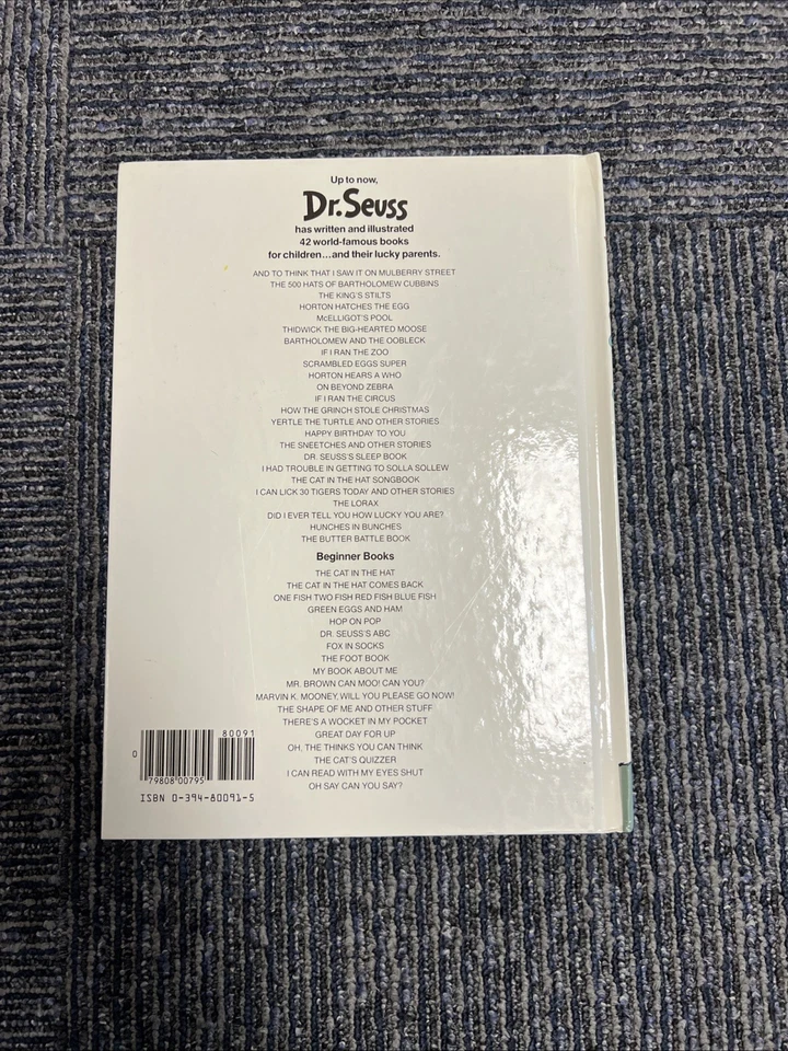 Dr. Seuss's Sleep Book HC Grolier Book Club, Random House  11" x 8" - Image 2 of 3