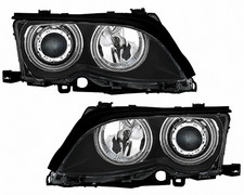 CCFL Angel Eyes Scheinwerfer Set in Schwarz f�r 3er BMW E46 Limo + Touring