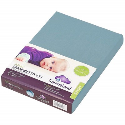 Träumeland Spannbetttuch Jersey 60 x 120 cm + 70 x 140 cm ozeanblau  NEU