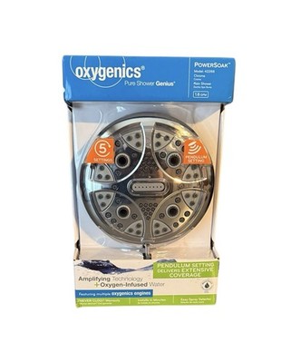 OXYGENICS, 5-SPRAY POWERSOAK SHOWER HEAD, CHROME, 1.8 GPM 42288 New