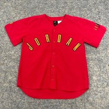 VTG Nike Air Jordan Baseball Jersey Red 23 Jumpman 90s Retro Rare Youth Large