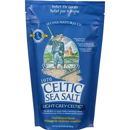 Light Grey Celtic Sea Salt 1 Pound Resealable Bag – Additive-free, Del