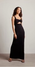 TOBI NO PROBLEM RIBBED CUTOUT MAXI DRESS - BLACK- Size Small