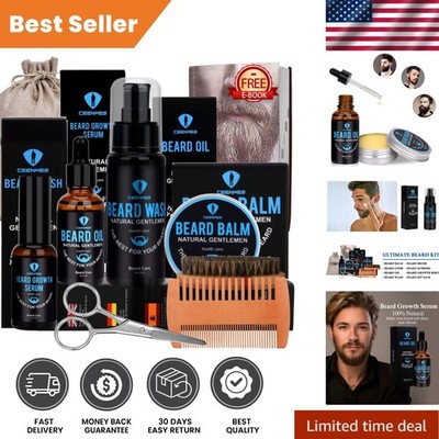 Luxury Beard Grooming Set: Includes Oil, Balm & Growth Serum for Stunning Beards