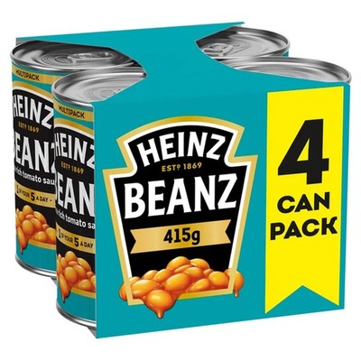 Heinz Baked Beans 415g 4 Pack (England) 14.53 Ounce (Pack of 4) 