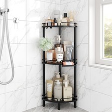 Corner Shower Caddy Standing, 3 Tier Metal Shower Organizer, Black