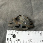 WW2 AUSTRALIAN COMMONWEALTH MILITARY FORCES Slouch Hat Badge WITH BULLET HOLE?