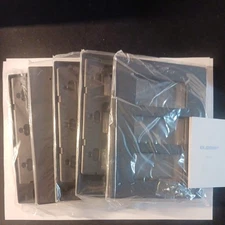 ELEGRP 3-Gang Screwless Decorator/Wall Plate Black Matte 5 Pack 