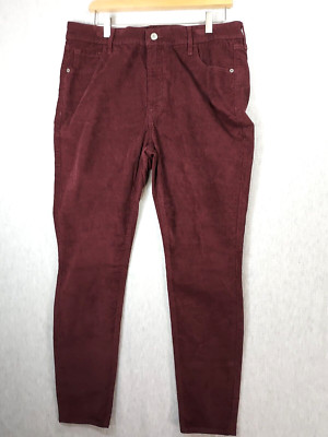Old Navy Rockstar Super Skinny High Rise Women 16 Corduroy Jeans Maroon