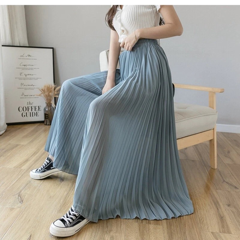 Wide leg chiffon evening pants cheap