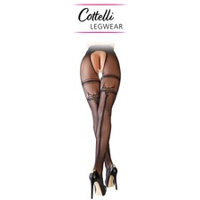 Cottelli Collection Legwear Sexy Decorative Suspender Tights Clotchless Collant