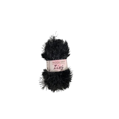 Moda Dea Zing Yarn Metallic Eyelash Yarn Midnight 1.76 oz 98 yd AT608 - Picture 2 of 6