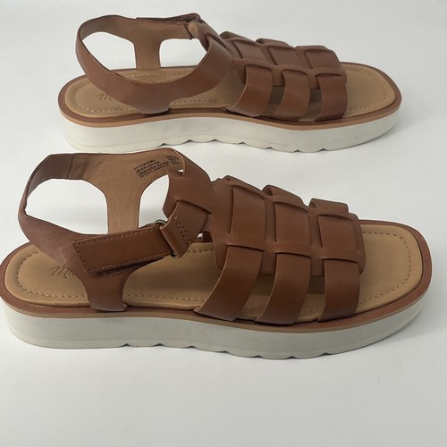 Madewell Womens Brown Leather The Fisherman Sandal Size 10 Platform Adjustable - Picture 7 of 10