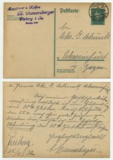 83091 - Ganzsache P 181 - Postkarte - Freiberg 25.4.1930 nach Schweinfurt