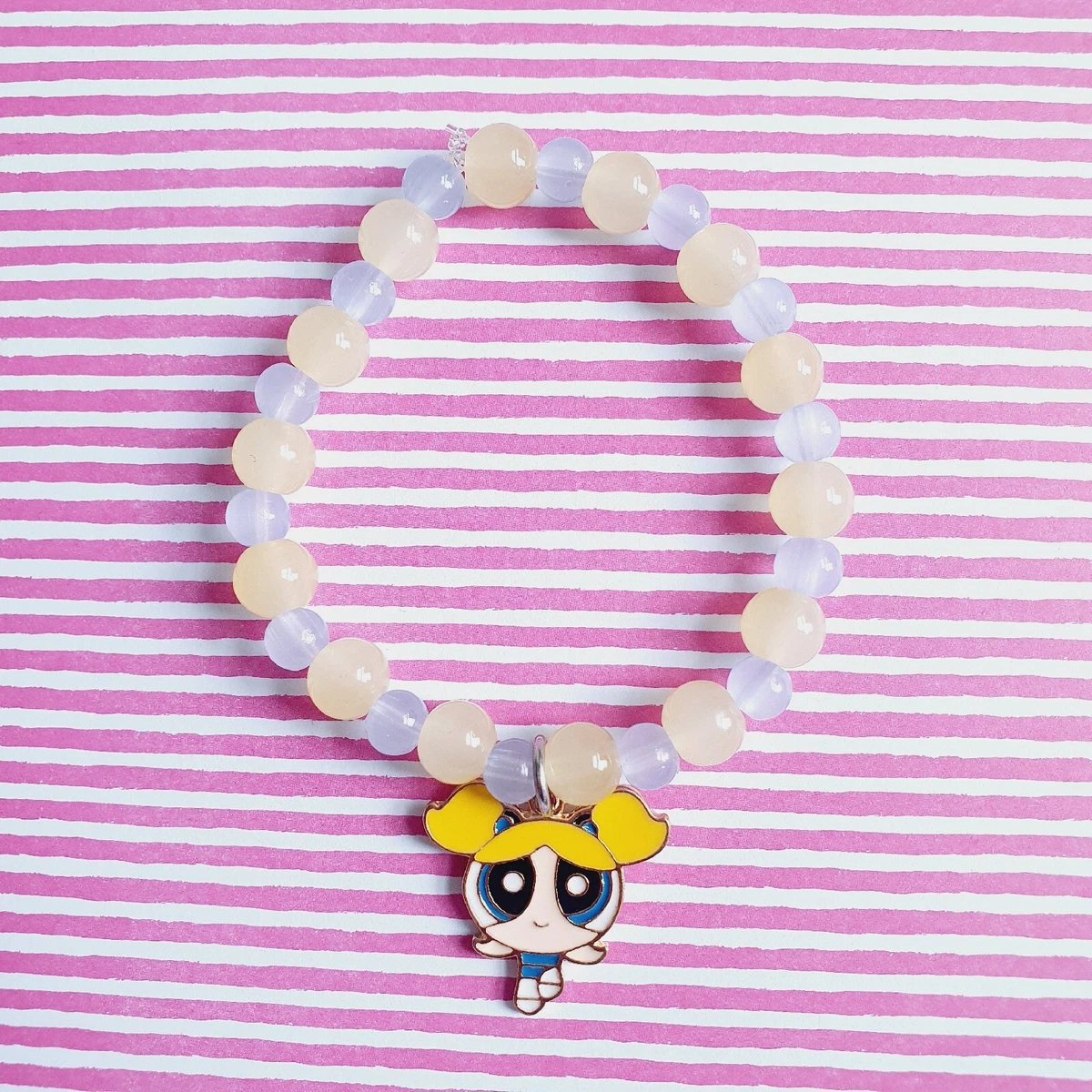 Bubbles The Powerpuff Girls Bead Bracelet Kawaii Fairy Kei Y2k