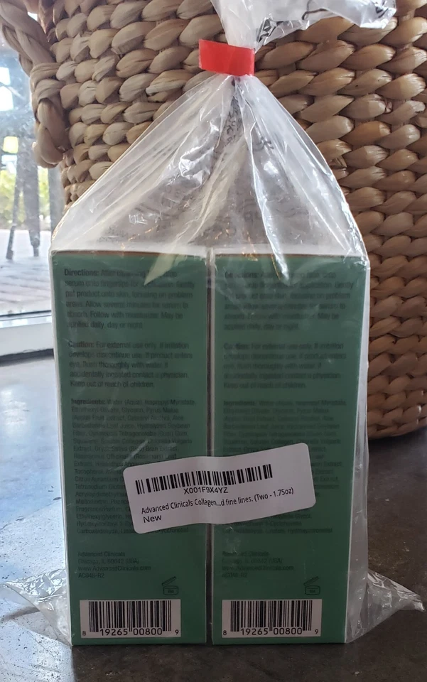 Set of 2 NIB Advanced Clinicals COLLAGEN Serum Instant Plumping  1.75 Fl Oz - Image 4 of 4