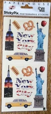 Paper House Sticky Pix Sticker Sheets New York City NY Statue of Liberty Taxi