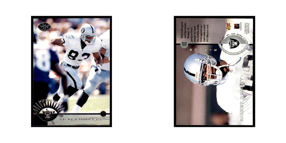 1996 Leaf Rickey Dudley RC Raiders #183 - Image 3 of 3